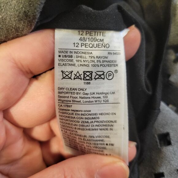 Banana Republic Gray Laser Cutout Hem Ponte Knit Sheath Dress Size 12 Petite - Picture 6 of 8